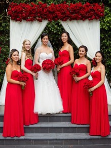 Long Red Chiffon Sweetheart Floor Length Bridesmaid Dresses 902082 Long Red Chiffon Sweetheart Floor Length Bridesmaid Dresses 902082