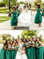 Long Green High Low Satin Bridesmaid Dresses 902086 Long Green High Low Satin Bridesmaid Dresses 902086