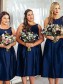 Short Navy Blue Knee Length Bridesmaid Dresses 902090 Short Navy Blue Knee Length Bridesmaid Dresses 902090
