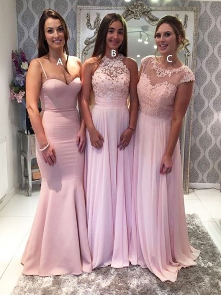 Long Pink Floor Length Bridesmaid Dresses 902103 Long Pink Floor Length Bridesmaid Dresses 902103