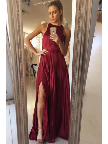 Long Burgndy Floor Length Bridesmaid Dresses 902106