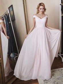 Long Chiffon A-Line Bridesmaid Dresses 902107