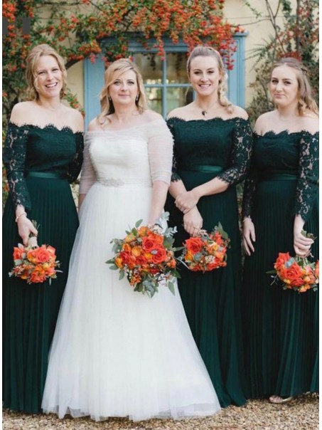 Long Dark Green Lace Floor Length Bridesmaid Dresses 902108 Long Dark Green Lace Floor Length Bridesmaid Dresses 902108