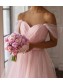 Short Pink Tulle Off the Shoulder Bridesmaid Dresses 902116 Short Pink Tulle Off the Shoulder Bridesmaid Dresses 902116