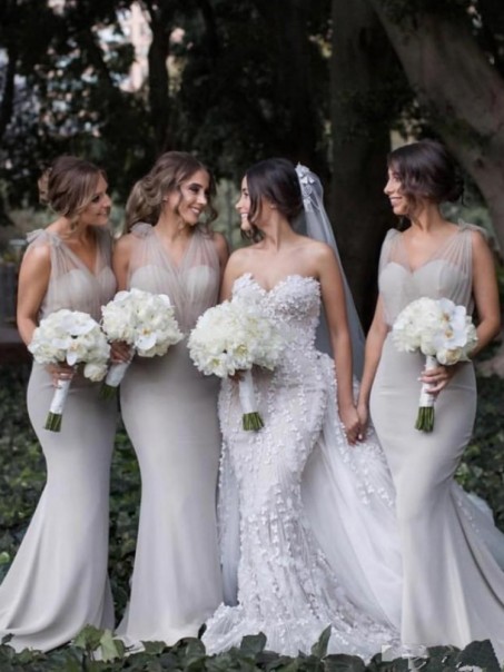 Long Grey Mermaid Floor Length Bridesmaid Dresses 902121 Long Grey Mermaid Floor Length Bridesmaid Dresses 902121