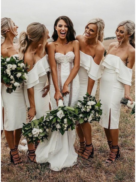 Short White Strapless Bridesmaid Dresses 902122 Short White Strapless Bridesmaid Dresses 902122