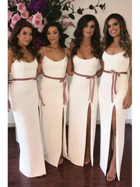 Sheath/Column Spaghetti Straps Long Bridesmaid Dresses 902130 Sheath/Column Spaghetti Straps Long Bridesmaid Dresses 902130