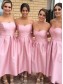 Short Pink High Low Bridesmaid Dresses 902141