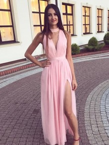 Long Pink Chiffon Floor Length Bridesmaid Dresses 902143 Long Pink Chiffon Floor Length Bridesmaid Dresses 902143