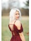 Modest Long Burgundy Chiffon Spaghetti Straps Bridesmaid Dresses 902157