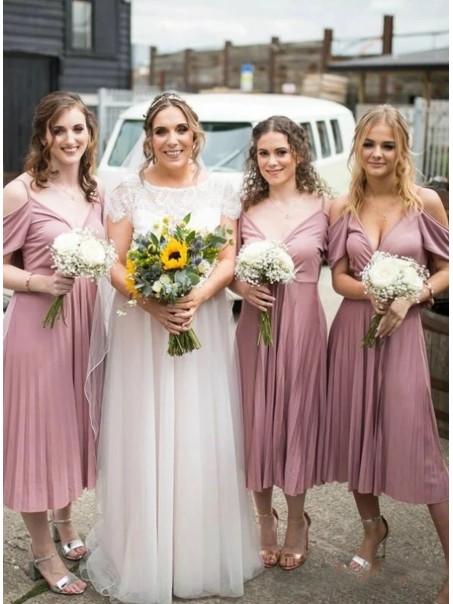 A-Line Short V Neck Modest Bridesmaid Dresses 902158 A-Line Short V Neck Modest Bridesmaid Dresses 902158