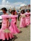 Mermaid Long Pink Off the Shoulder Bridesmaid Dresses 902159