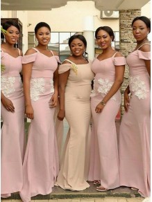 Long Pink Mermaid Lace Spaghetti Straps Bridesmaid Dresses 902160 Long Pink Mermaid Lace Spaghetti Straps Bridesmaid Dresses 902160