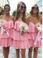 Short Pink Spaghetti Straps Bridesmaid Dresses 902170 Short Pink Spaghetti Straps Bridesmaid Dresses 902170