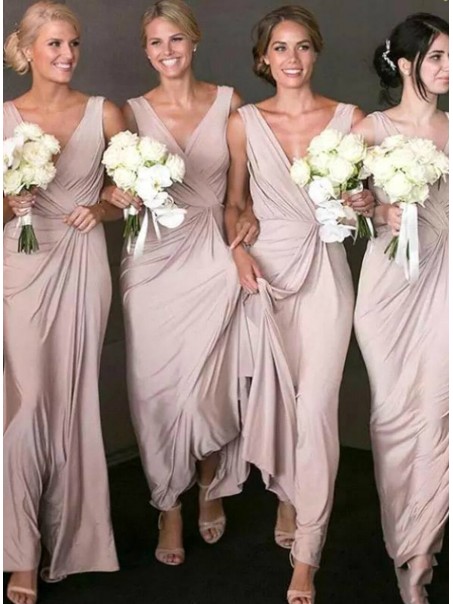 Sheath/Column V Neck Long Bridesmaid Dresses 902171 Sheath/Column V Neck Long Bridesmaid Dresses 902171