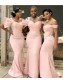 Long Pink Mermaid Modest Bridesmaid Dresses 902174 Long Pink Mermaid Modest Bridesmaid Dresses 902174