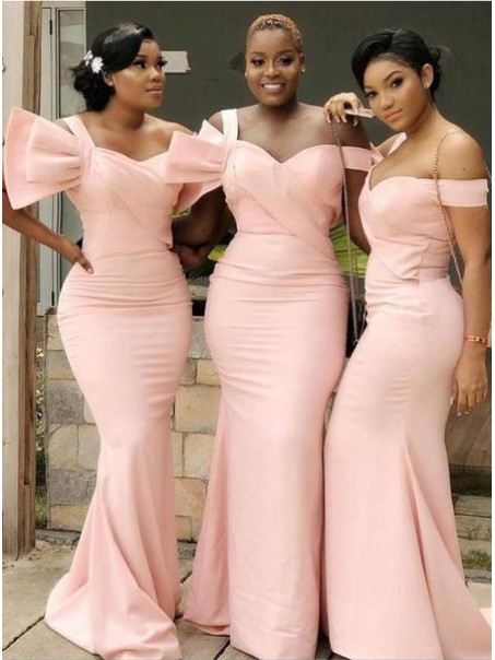 Long Pink Mermaid Modest Bridesmaid Dresses 902174 Long Pink Mermaid Modest Bridesmaid Dresses 902174