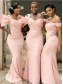 Long Pink Mermaid Modest Bridesmaid Dresses 902174 Long Pink Mermaid Modest Bridesmaid Dresses 902174