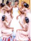 Long Pink Mermaid Modest Bridesmaid Dresses 902175
