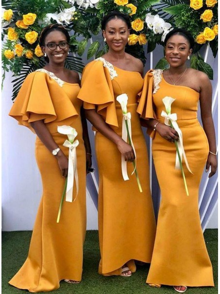 Modest Mermaid One Shoulder Long Bridesmaid Dresses 902196 Modest Mermaid One Shoulder Long Bridesmaid Dresses 902196