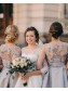 A-Line Lace and Satin Long Bridesmaid Dresses with Sleeves 902197 A-Line Lace and Satin Long Bridesmaid Dresses with Sleeves 902197