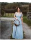 Modest Long Blue Tulle and Lace Bridesmaid Dresses with Sleeves 902202 Modest Long Blue Tulle and Lace Bridesmaid Dresses with Sleeves 902202
