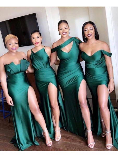 Long Green Floor Length Mermaid Bridesmaid Dresses 902203 Long Green Floor Length Mermaid Bridesmaid Dresses 902203