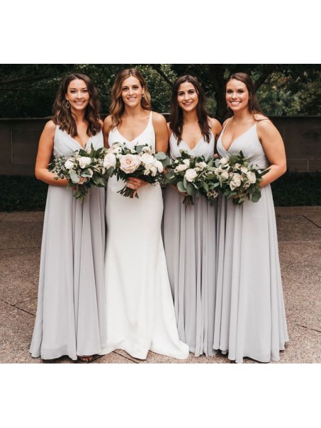 A-Line Long Chiffon Spaghetti Straps Bridesmaid Dresses 902211 A-Line Long Chiffon Spaghetti Straps Bridesmaid Dresses 902211