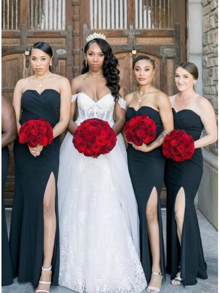 Mermaid Sweetheart Long Navy Blue Bridesmaid Dresses 902219 Mermaid Sweetheart Long Navy Blue Bridesmaid Dresses 902219