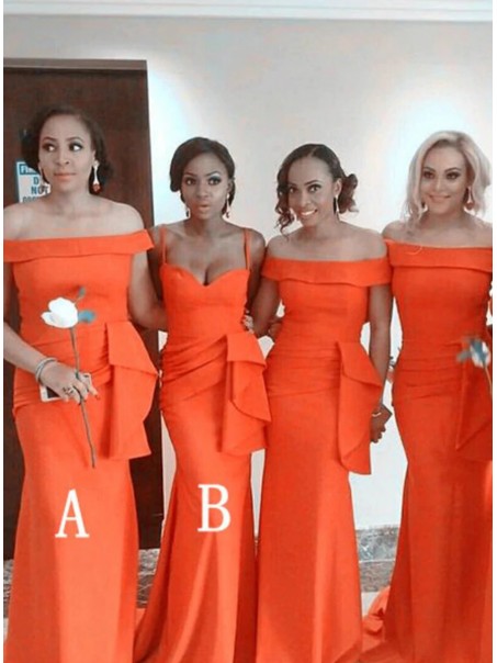 Long Mermaid Floor Length Bridesmaid Dresses 902223