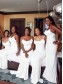 Long White Mermaid Spaghetti Straps Bridesmaid Dresses 902224