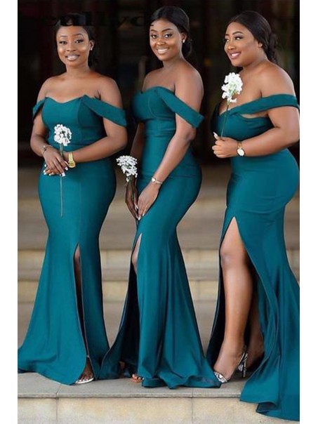 Mermaid Off the Shoulder Long Bridesmaid Dresses 902227