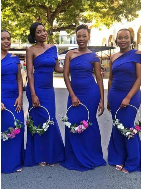 Long Royal Blue Mermaid One Shoulder Bridesmaid Dresses 902233 Long Royal Blue Mermaid One Shoulder Bridesmaid Dresses 902233