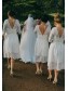 Short White Lace Bridesmaid Dresses with Sleeves 902234 Short White Lace Bridesmaid Dresses with Sleeves 902234