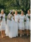 Short White Lace Bridesmaid Dresses with Sleeves 902234 Short White Lace Bridesmaid Dresses with Sleeves 902234