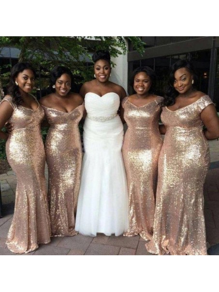 Long Mermaid Off the Shoulder Sequin Bridesmaid Dresses 902237 Long Mermaid Off the Shoulder Sequin Bridesmaid Dresses 902237
