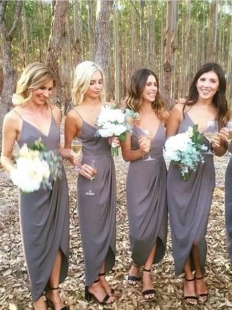 Sheath/Column Spaghetti Straps Bridesmaid Dresses 902240
