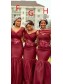 Mermaid Burgundy Long Bridesmaid Dresses 902245
