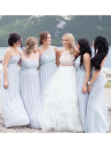 Long Chiffon and Lace Bridesmaid Dresses 902247