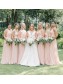 Long Pink Chiffon Floor Length Bridesmaid Dresses 902256 Long Pink Chiffon Floor Length Bridesmaid Dresses 902256