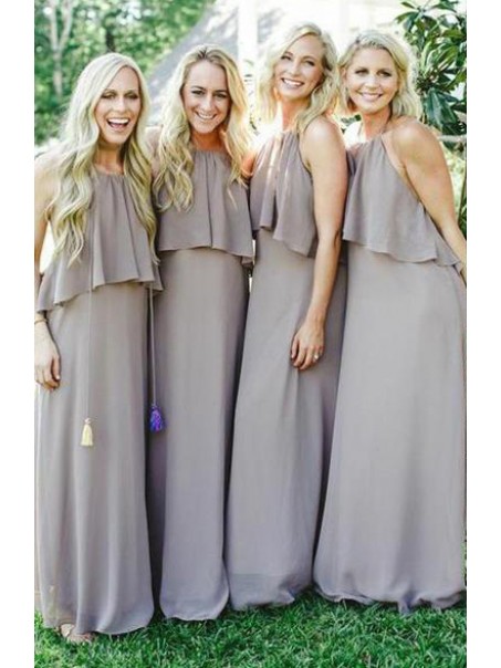 Long Grey Chiffon Floor Length Bridesmaid Dresses 902260 Long Grey Chiffon Floor Length Bridesmaid Dresses 902260