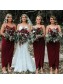 Long Burgundy Sheath/Column Spaghetti Straps Bridesmaid Dresses 902261 Long Burgundy Sheath/Column Spaghetti Straps Bridesmaid Dresses 902261