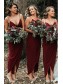 Long Burgundy Sheath/Column Spaghetti Straps Bridesmaid Dresses 902261 Long Burgundy Sheath/Column Spaghetti Straps Bridesmaid Dresses 902261