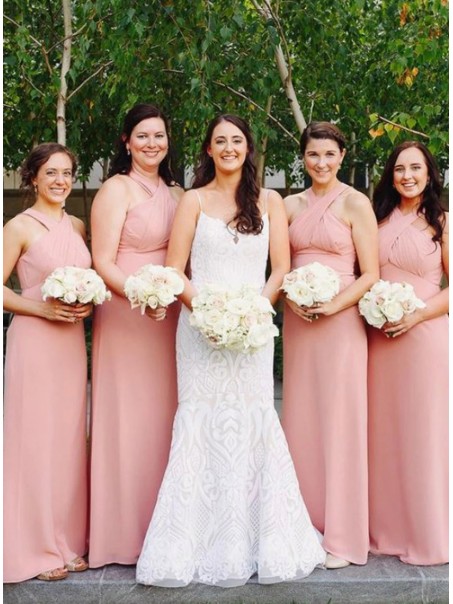 Long Pink Chiffon Floor Length Bridesmaid Dresses 902265 Long Pink Chiffon Floor Length Bridesmaid Dresses 902265