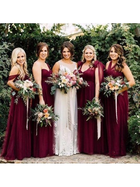Long Grape Purple Tulle Floor Length Bridesmaid Dresses 902267 Long Grape Purple Tulle Floor Length Bridesmaid Dresses 902267