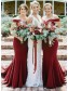 Long Mermaid Off the Shoulder Burgundy Bridesmaid Dresses 902272 Long Mermaid Off the Shoulder Burgundy Bridesmaid Dresses 902272