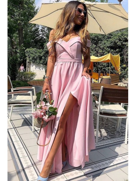 Long Pink Off the Shoulder Floor Length Bridesmaid Dresses 902274 Long Pink Off the Shoulder Floor Length Bridesmaid Dresses 902274