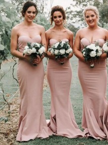 Mermaid Sweetheart Long Bridesmaid Dresses 902282