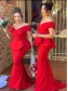 Long Red Mermaid Off the Shoulder Bridesmaid Dresses 902300 Long Red Mermaid Off the Shoulder Bridesmaid Dresses 902300
