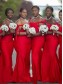 Long Red Mermaid Floor Length Bridesmaid Dresses 902301